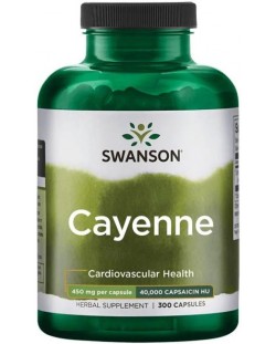 Cayenne, 450 mg, 300 капсули, Swanson