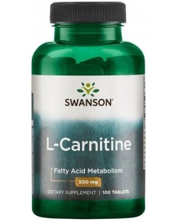 L-Carnitine, 500 mg, 100 таблетки, Swanson