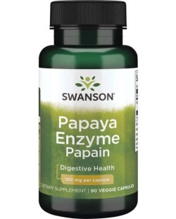 Papaya Enzyme Papain, 100 mg, 90 капсули, Swanson
