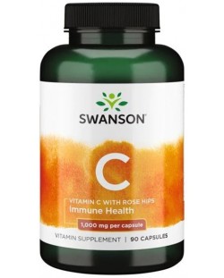 Vitamin C with Rose Hips, 1000 mg, 90 капсули, Swanson