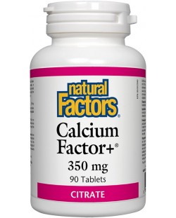 Calcium Factor+, 350 mg, 90 таблетки, Natural Factors