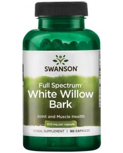 Full Spectrum White Willow Bark, 400 mg, 90 капсули, Swanson