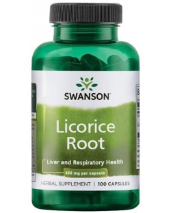 Licorice Root, 450 mg, 100 капсули, Swanson
