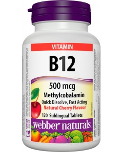 Vitamin В12, 500 IU, 120 таблетки, Webber Naturals