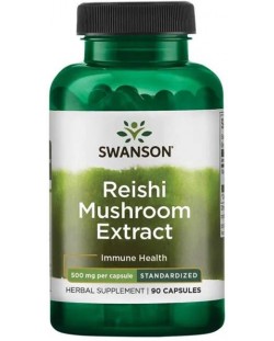 Reishi Mushroom Extract, 500 mg, 90 капсули, Swanson