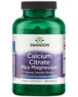 Calcium Citrate Plus Magnesium, 150 капсули, Swanson