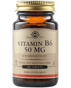 Vitamin B6, 50 mg, 100 таблетки, Solgar