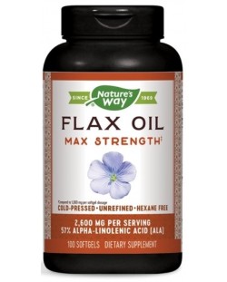 Flax Oil, 1300 mg, 100 софтгел капсули, Nature's Way