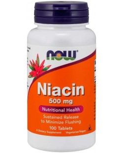 Niacin, 500 mg, 100 капсули, Now