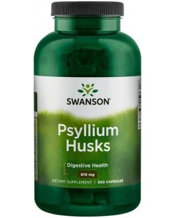 Psyllium Husks, 610 mg, 300 капсули, Swanson