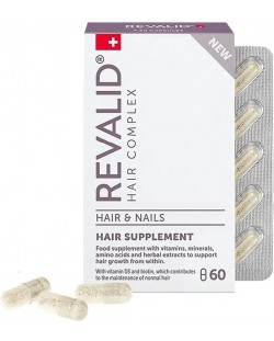 Revalid Хранителна добавка за коса и нокти, 60 капсули
