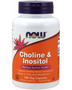 Choline & Inositol, 100 капсули, Now