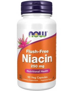 Flush-Free Niacin, 250 mg, 90 растителни капсули, Now