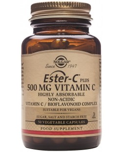 Ester-C Plus, 500 mg, 50 растителни капсули, Solgar