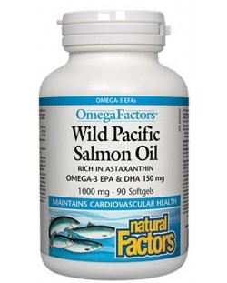 Wild Pacific Salmon Oil, 1000 mg, 90 софтгел капсули, Natural Factors
