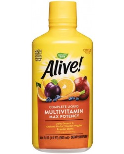 Alive Multivitamin Max Potency, цитрус, 900 ml, Nature's Way