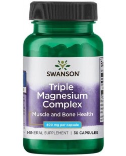 Triple Magnesium Complex, 400 mg, 30 капсули, Swanson