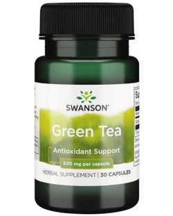 Green Tea, 500 mg, 30 капсули, Swanson