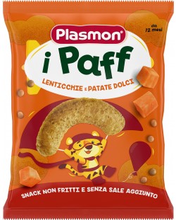 Хрупанки Plasmon - Paff, леща и сладки картофи, 15 g