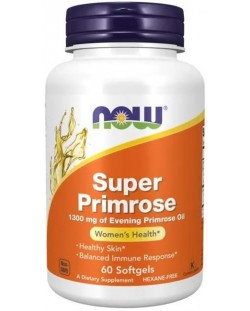 Super Primrose, 1300 mg, 60 меки капсули, Now