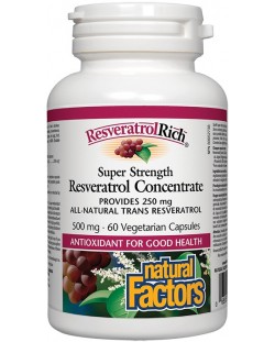 Resveratrol Concentrate, 250 mg, 60 капсули, Natural Factors