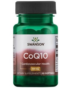 CoQ10, 100 mg, 50 меки капсули, Swanson