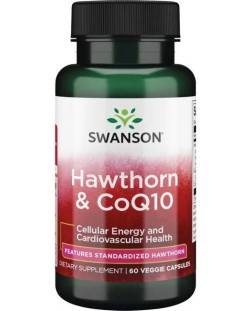 Hawthorn & CoQ10, 60 капсули, Swanson