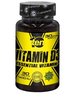 10/ten Vitamin D3, 400 IU, 30 таблетки, Cvetita Herbal