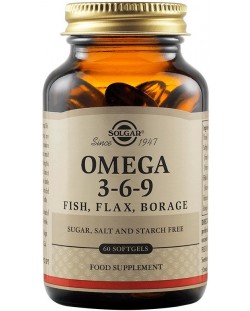 Omega 3-6-9, 60 меки капсули, Solgar