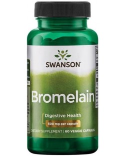 Bromelain, 500 mg, 60 растителни капсули, Swanson