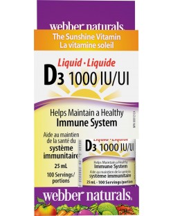 Vitamin D3, 1000 IU, 25 ml, Webber Naturals