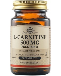 L-Carnitine, 500 mg, 30 таблетки, Solgar