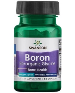 Boron Boroganic Glycine, 6 mg, 60 капсули, Swanson