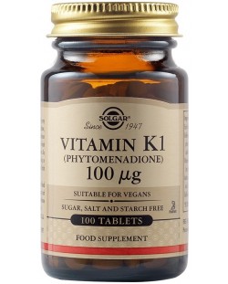 Vitamin К1, 100 mcg, 100 таблетки, Solgar