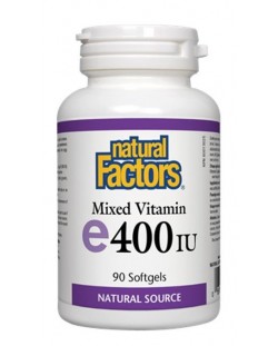 Mixed Vitamin E, 400 IU, 90 софтгел капсули, Natural Factors