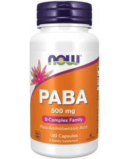 PABA, 500 mg, 100 капсули, Now