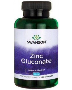 Zinc Gluconate, 50 mg, 250 капсули, Swanson