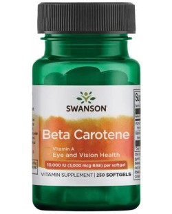 Beta Carotene, 3000 mcg, 250 меки капсули, Swanson