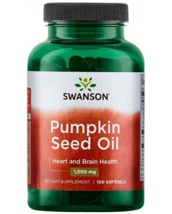 Pumpkin Seed Oil, 1000 mg, 100 капсули, Swanson