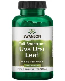 Full Spectrum Uva Ursi Leaf, 450 mg, 100 капсули, Swanson