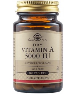 Vitamin А, 5000 IU, 100 таблетки, Solgar