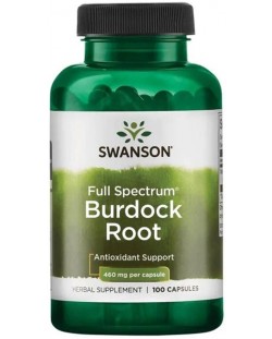 Full Spectrum Burdock Root, 460 mg, 100 капсули, Swanson
