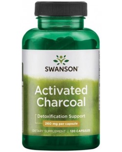 Activated Charcoal, 260 mg, 120 капсули, Swanson