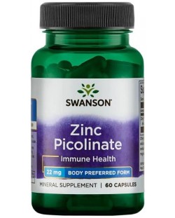 Zinc Picolinate, 22 mg, 60 капсули, Swanson