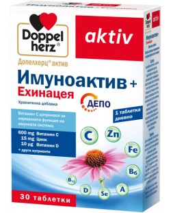 Doppelherz Aktiv Имуноактив + Ехинацея Депо, 30 таблетки