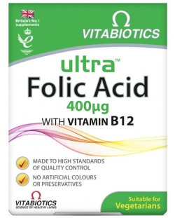Ultra Folic Acid, 400 mcg, 60 таблетки, Vitabiotics