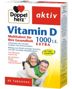 Doppelherz Aktiv Vitamin D, 1000 IU, 45 таблетки