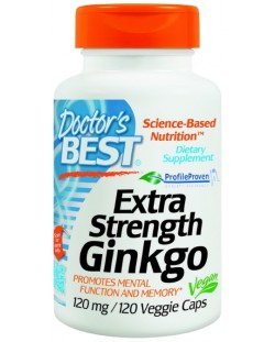 Extra Strength Ginkgo, 120 mg, 120 капсули, Doctor's Best