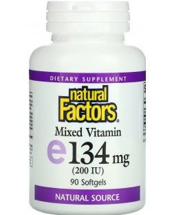 Mixed Vitamin E, 134 mg, 90 софтгел капсули, Natural Factors