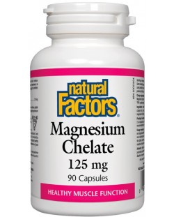 Magnesium Chelate, 125 mg, 90 капсули, Natural Factors